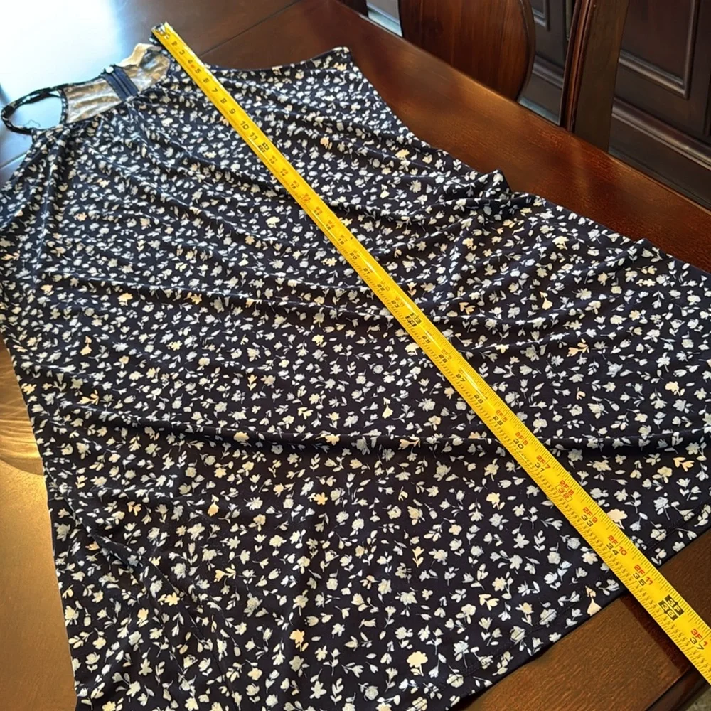 Michael Kors Women’s Blue Floral Lightweight Knit Sleeveless Dress size Large